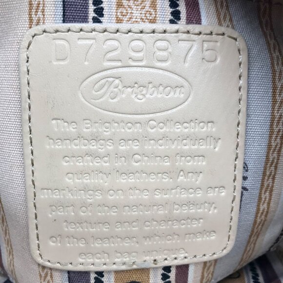 Brighton Black & Brown Croc Embossed Leather Organizer Shoulder Bag - Picture 11 of 12